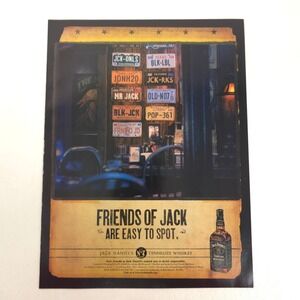 Jack Daniels Friends of Whiskey Print Ad Y2K Bar Decor Advertising Promotional